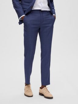 SELECTED HOMME - Navy Blue Check Regular Fit Tailored Trouser