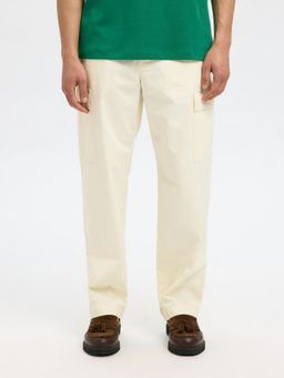 SELECTED HOMME - Off White Loose Fit Off-White Cargo Trouser