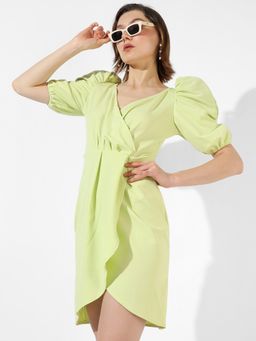 PINACOLADA - Women Solid Green Regular Fit Dress