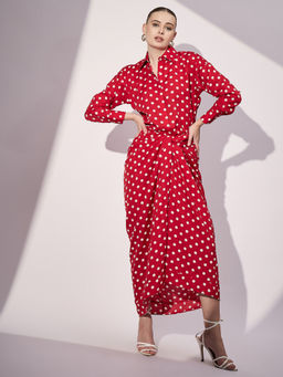 Uptownie - Red Polka Dots Co-Ord Set