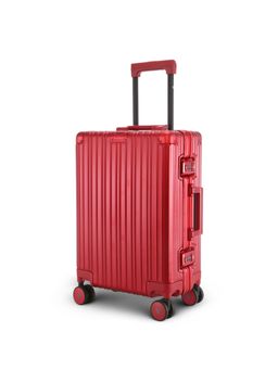 EUME - Aluminium Cabin Hard Trolley Bag 50cm TSA Lock and Silent Wheels - Inferno Red (S)