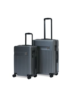 EUME - Classic Polycarbonate Trolley Bags with 8 Hinomoto Wheels - Graphite Grey (S/M) (Pack of 2)