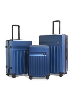 EUME - Classic Polycarbonate Trolley Bags with 8 Hinomoto Wheels - Midnight Blue (S/M/L) (Pack of 3)