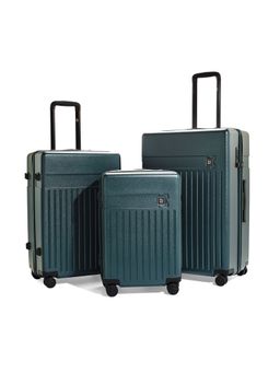 EUME - Classic Polycarbonate Trolley Bags with 8 Hinomoto Wheels - Forest Green (S/M/L) (Pack of 3)