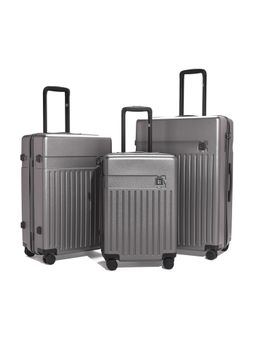 EUME - Classic Polycarbonate Trolley Bags with 8 Hinomoto Wheels - Graphite Grey (S/M/L) (Pack of 3)
