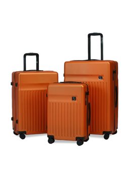 EUME - Classic Polycarbonate Trolley Bags with 8 Hinomoto Wheels - Rustic Orange (S/M/L) (Pack of 3)