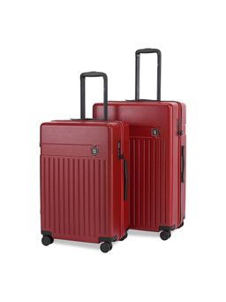 EUME - Classic Polycarbonate Trolley Bags with 8 Hinomoto Wheels - Cardinal Red (M/L) (Pack of 2)