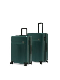 EUME - Classic Polycarbonate Trolley Bags with 8 Hinomoto Wheels - Olive Green (M/L) (Pack of 2)