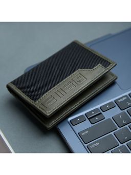 EUME - Crest Slim Bifold Card Holder with 6 Card Slots - Charcoal Green