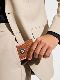 EUME - Slim Card Holder with Spinner and Elastic Band - Rustic Orange