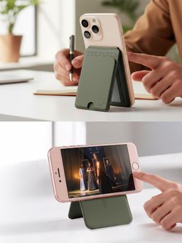 EUME - MagVault Magsafe Stand with Magnetic Ring Slim Card Holder - Olive Green