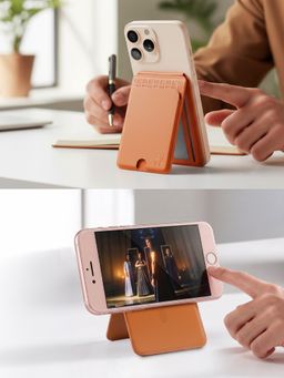 EUME - MagVault Magsafe Stand with Magnetic Ring Slim Card Holder - Rustic Orange