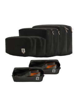 EUME - Travel Organiser Shoe & Toiletry Pouches - Black (Pack of 8)