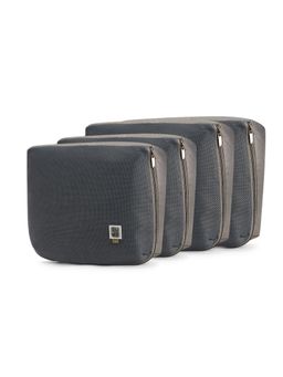 EUME - Multi Size Packing Cubes Toiletry & Travel Organiser Pouches - Grey (M/L) (Pack of 4)