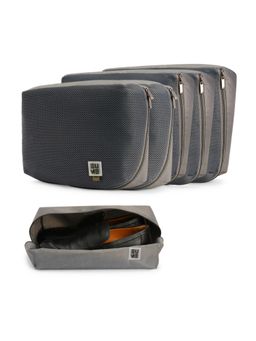 EUME - Travel Organiser Shoe & Toiletry Pouches - Grey (Pack of 6)