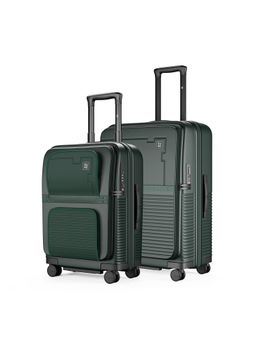 EUME - Aerotop Top Open Polycarbonate Hard Trolley Bags - Pine Green (S/M) (Pack of 2)