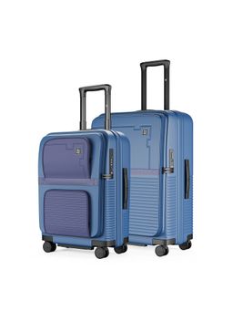 EUME - Aerotop Top Open Polycarbonate Hard Trolley Bags - Tropical Blue (S/M) (Pack of 2)
