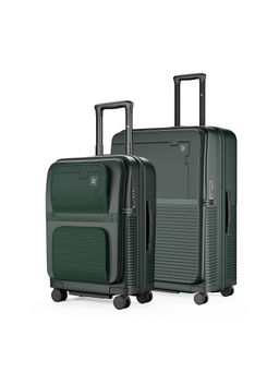 EUME - Aerotop Top Open Polycarbonate Hard Trolley Bags - Pine Green (S/L) (Pack of 2)
