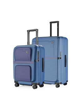EUME - Aerotop Top Open Polycarbonate Hard Trolley Bags - Tropical Blue (S/L) (Pack of 2)