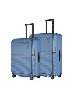 EUME - Aerotop Top Open Polycarbonate Hard Trolley Bags - Tropical Blue (M/L) (Pack of 2)