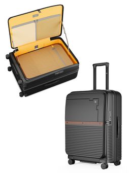 EUME - Aerotop Top Open Polycarbonate Hard Trolley Bag - Charcoal Black