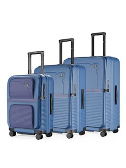 EUME - Aerotop Top Open Polycarbonate Hard Trolley Bags - Tropical Blue (S/M/L) (Pack of 3)