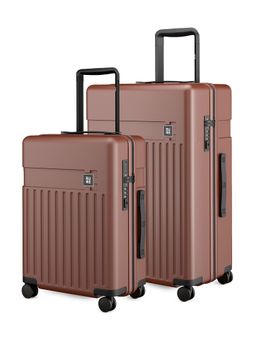 EUME - Classic Hard Polycarbonate Trolley Bags - Cambridge Brown (S/L) (Pack of 2)
