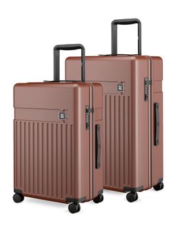 EUME - Classic Hard Polycarbonate Trolley Bags - Cambridge Brown (M/L) (Pack of 2)