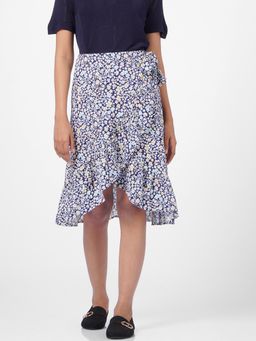 VERO MODA - Women Printed Blue Skirt