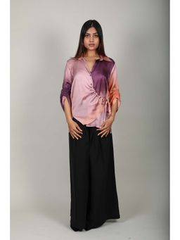 Fawn 24 - Multi-Colour Ombre Satin Shirt