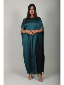 Fawn 24 - Green Satin Asymm Kaftan Style Top