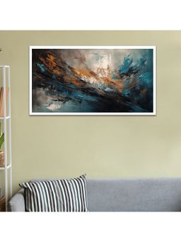Dekorstation - Vibrant and Abstract Multicolor Floating Frame Canvas Wall Painting