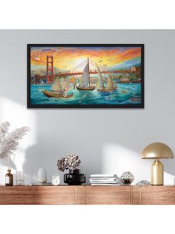 Dekorstation - Sailing Past Golden Gate Bridge Floating Frame Landscape Wall Painting