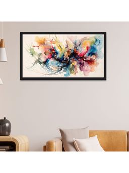 Dekorstation - Bright Abstract Multicolor Floating Frame Landscape Canvas Wall Painting