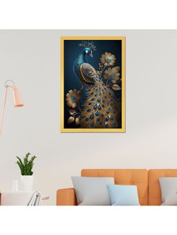 Dekorstation - Art Golden Peacock Oriental Luxury Style Framed Wall Painting