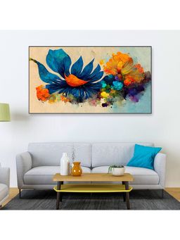 Dekorstation - Canvas Floral Wall Decoration Abstract Multicolor Flower Wall Painting