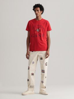 GANT - Men Red Solid Regular Crew T-shirt