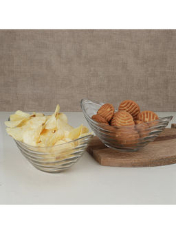 HomeTown - Sapphire Boat Bowls 350 ml in Transparent (Set of 2)