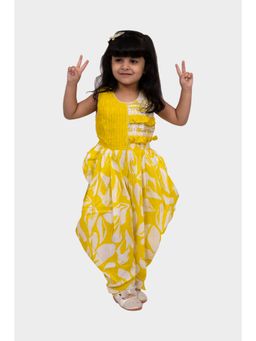 TWISHA - Cotton Sleeveless Embellished Jumpsuit - Yellow And White