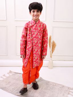 TWISHA - Brocade Full Sleeves Embellished Kurta With Dhoti - Multi-Color