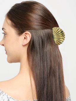 OOMPH - Women Gold Tone Shell Shape Fashion Hair Clip