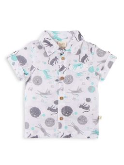 Tiny Twig - Multi-Color Space Cat Cambric Shirt