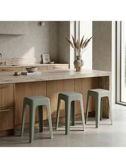 The Artment - Multi Purpose Green Livo Stools (Pack of 3)