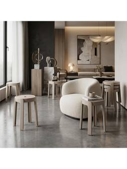 The Artment - Multi Purpose Khaki Tivo Stools (Pack of 6)