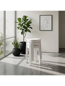 The Artment - Multi Purpose White Tivo Stools (Pack of 3)