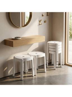 The Artment - Multi Purpose White Tivo Stools (Pack of 6)