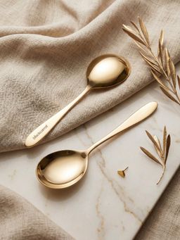 BlackCarrot - Gold Serving Spoons (Pack of 2)