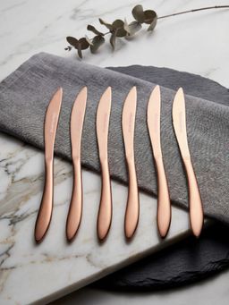 BlackCarrot - Thickness Rose Gold Table Knifes (Pack of 6)