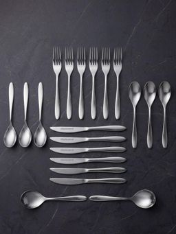 BlackCarrot - 304 Grade Stainless Steel Silver Mirror Cutlery (Pack of 20)