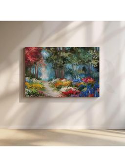 Anciq - The Enchanting Flower Garden Canvas Wall Painting - (24x36 Inch)